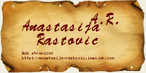Anastasija Rastović vizit kartica